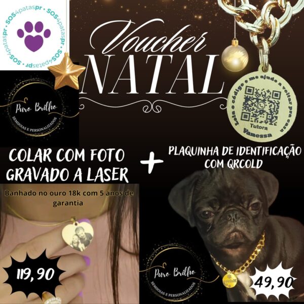 Colar + Plaquinha banhados a ouro 18K